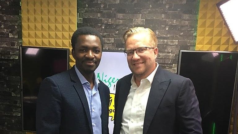 Femi Adeyemo CEO Arnergy (L) and Wiebe Boer CEO All On (R) 