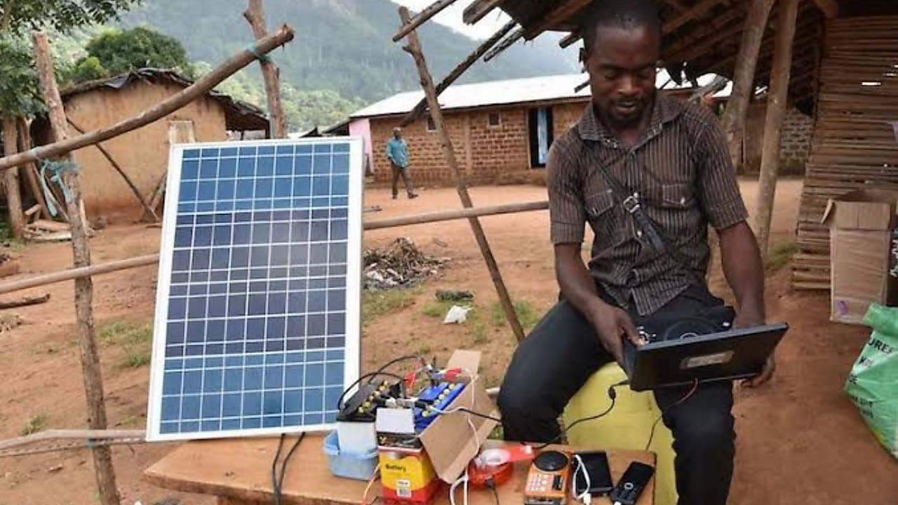 Electricity by solar panels in Africa