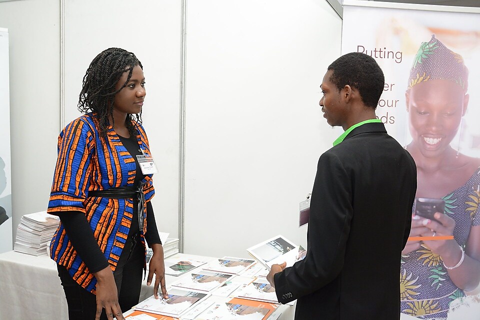 Adebanke, Communications Intern at All On with some Attendees of #NEF2019