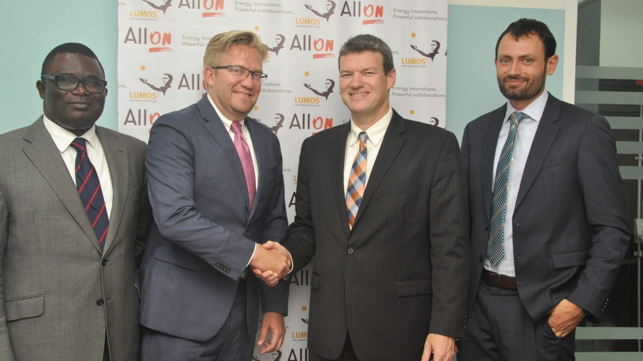 Wiebe and Lumos team shares handshake