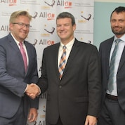 Wiebe and Lumos team shares handshake