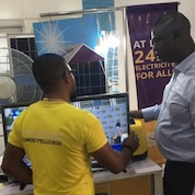 all on staff engaging with lumos nigeria agents at one of their outlets in ekiti state