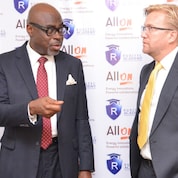 Bolade Soremekun CEO of Rubitec Solar (L) and Dr Wiebe Boer CEO of All On (R)