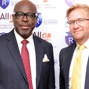 Bolade Soremekun CEO of Rubitec Solar (L) and Dr Wiebe Boer CEO of All On (R)