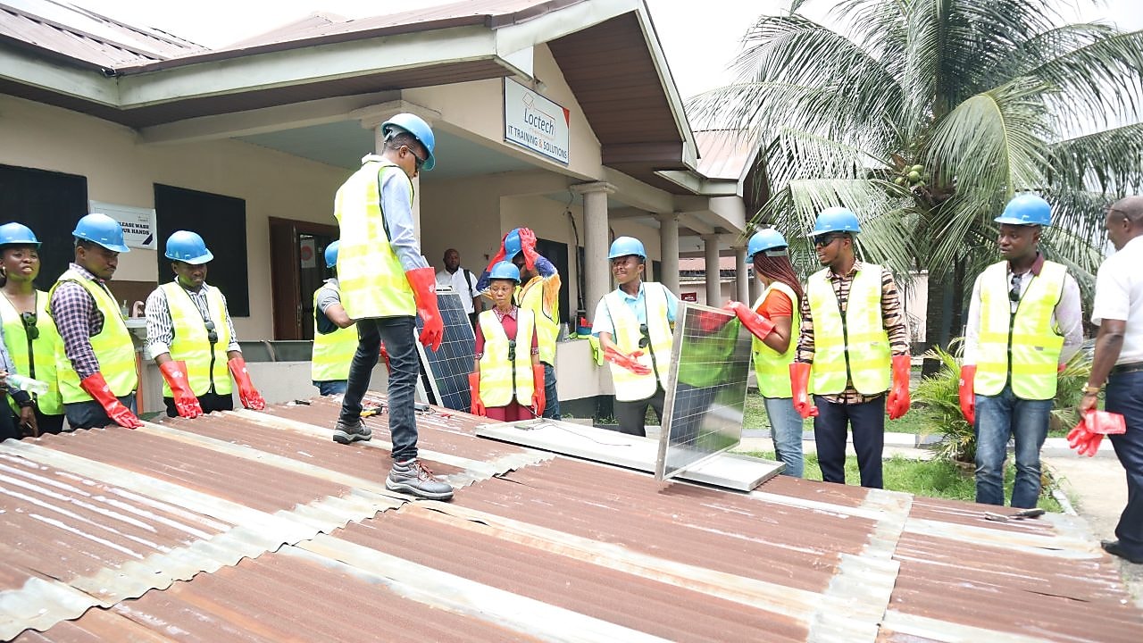 Trainees during their practical session with trainers