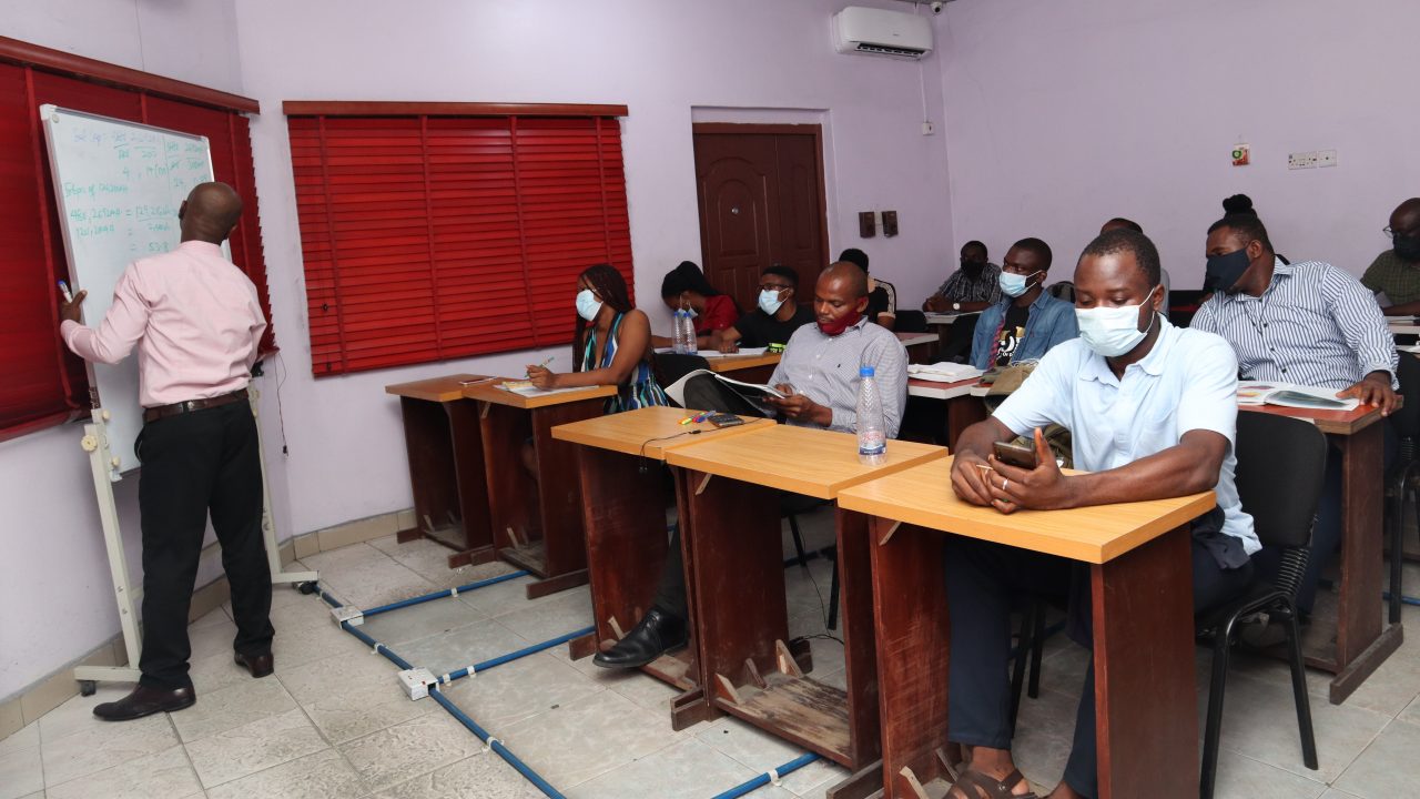Trainees in taking lectures