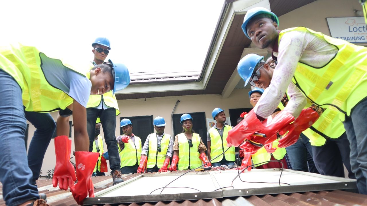 Trainees during their practical session
