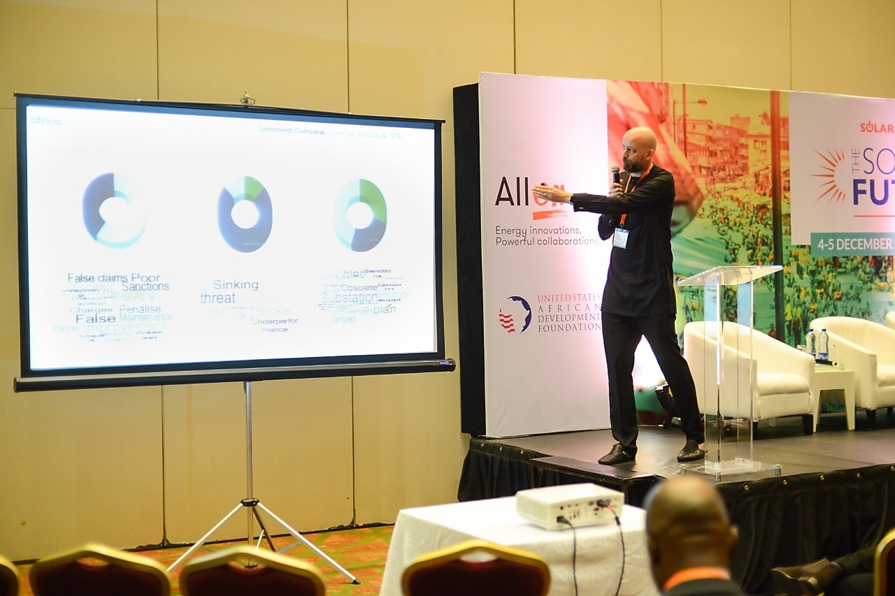 Tim Newbold making a presentation at the Solar Future Conference