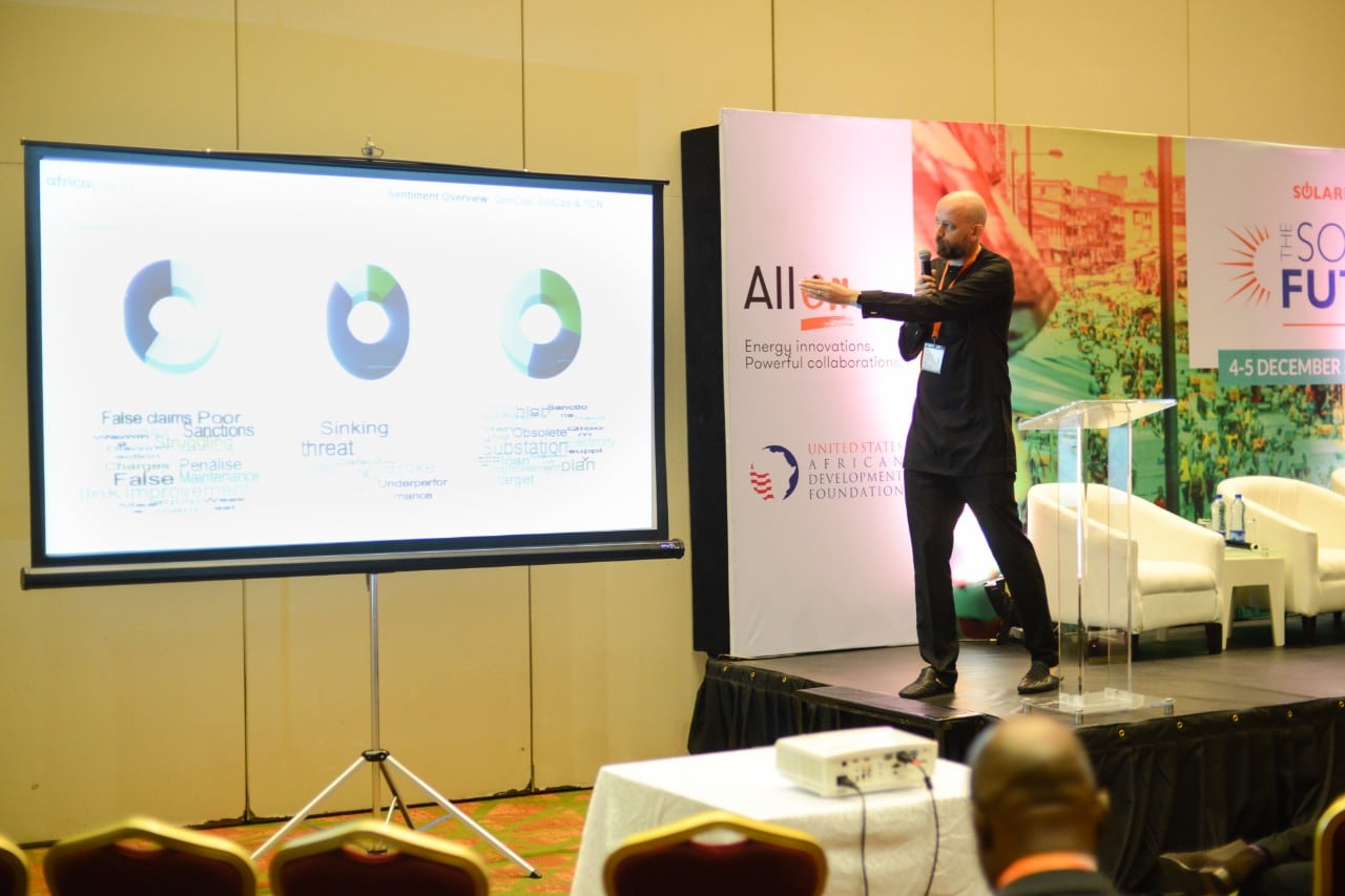 Tim Newbold making a presentation at the Solar Future Conference