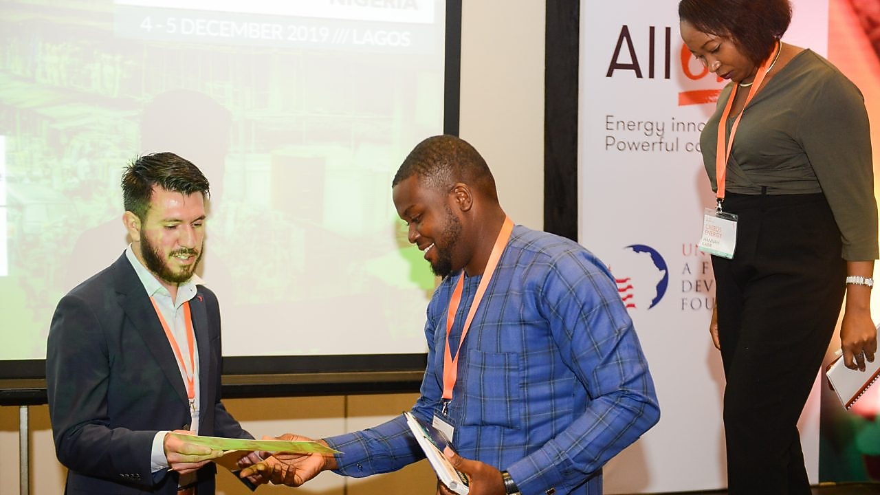Gabriel Chukudi receiving his certificate after his Panel