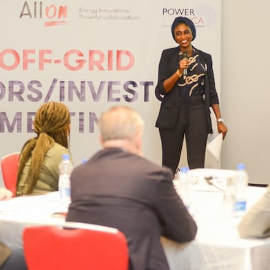 Aisha Abba Kyari making a presentation on the NSIA