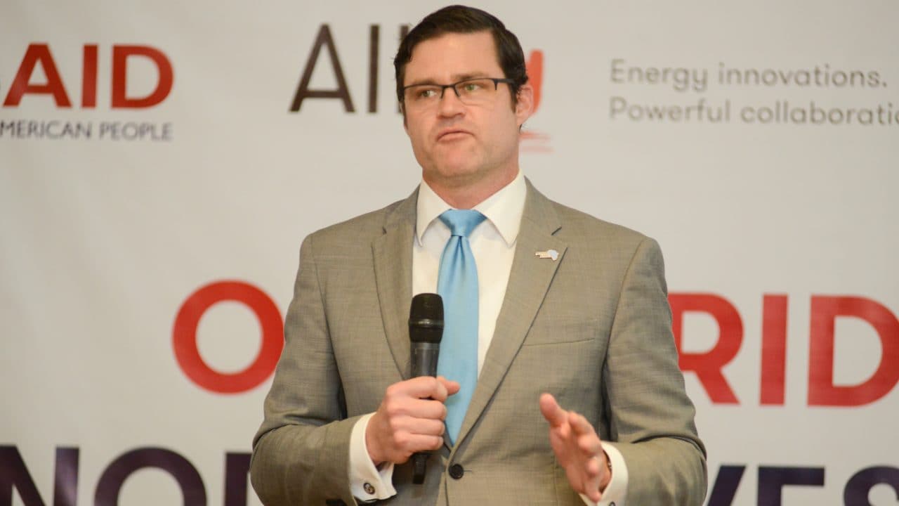 David Rogers from USAID giving his welcome address at the event