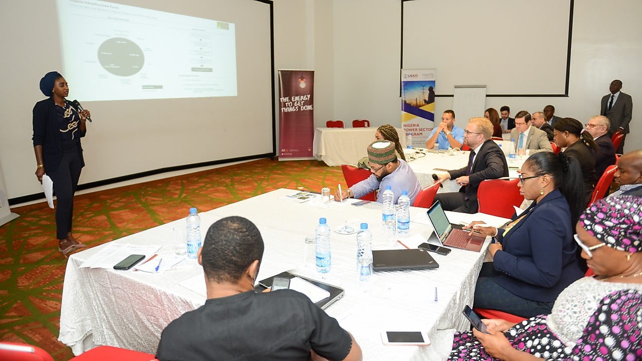 Aisha Abba Kyari making a presentation on NSIA