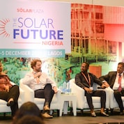 R-L- M.K Balaji, Bankole Cardoso, Thomas Duveau, Ify Malo. GOGLA Representative