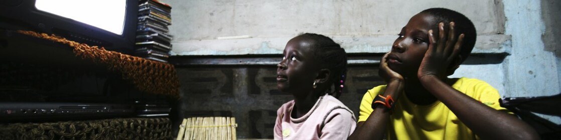 Kids watching TV